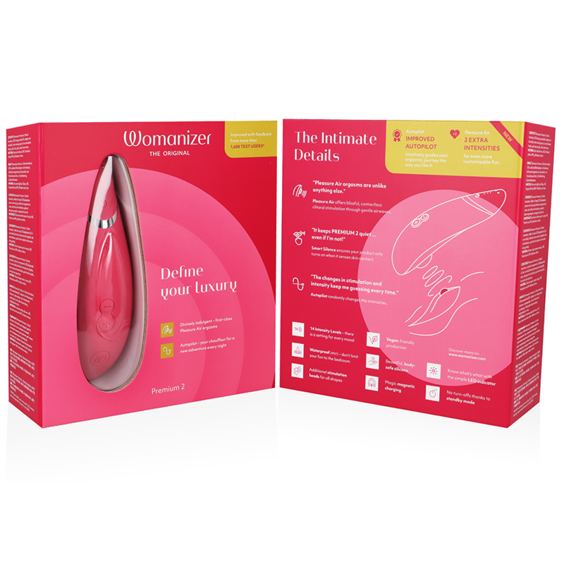 Womanizer Premium 2 Klitorisstimulator – 14 Stufen, Smart Silence, wasserdicht für intensive Stimulation und Self-Love