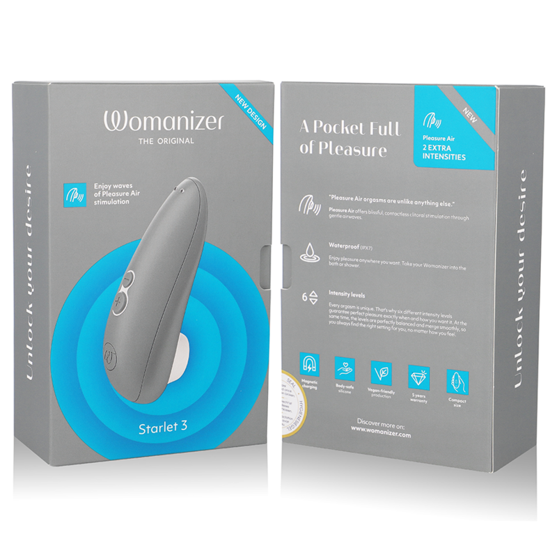 WOMANIZER - STARLET 3 - Wasserdicht / GRAU für intensive Stimulation und Self-Love
