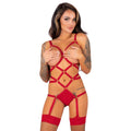 LIVCO CORSETTI FASHION - THIARA LC 20213 SET BODY + STRÜMPFE ROT S/M Dessous-Body Produktansicht