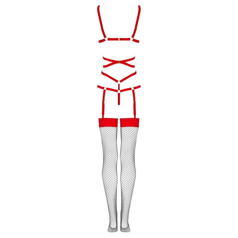 LIVCO CORSETTI FASHION - THIARA LC 20213 SET BODY + STRÜMPFE ROT S/M Detailansicht bei Secret Pulse
