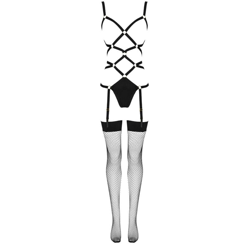 LIVCO CORSETTI FASHION - THIARA LC 20213 SET BODY + STRÜMPFE SCHWARZ S/M Dessous-Body Produktansicht