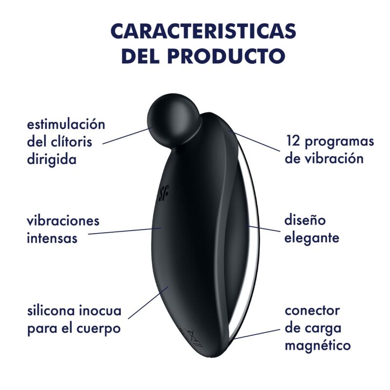SATISFYER Spot On 2 Auflegevibrator Schwarz – 12 Vibrationsprogramme & Präzision | Secret Pulse für intensive Stimulation und Self-Love