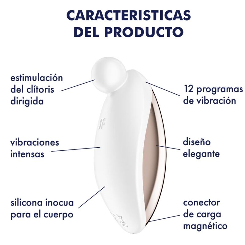 SATISFYER Spot On 2 Auflegevibrator Weiß – 12 Vibrationsprogramme & Präzision | Secret Pulse für intensive Stimulation und Self-Love