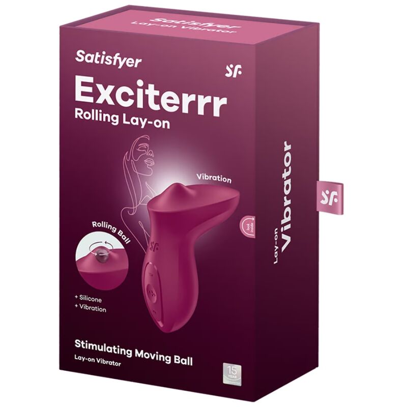 SATISFYER Exciterrr Auflegevibrator Klitoris Fuchsia – Vibration & Rollkugel | Secret Pulse Klitorisstimulator Produktansicht und Details