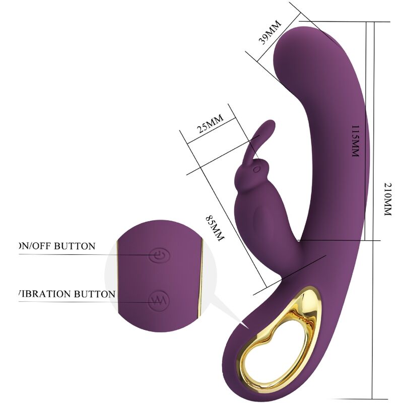 PRETTY LOVE - LIAM KANINCHEN VIBRATOR UND G-PUNKT-STIMULATOR LILA für sinnliche Momente allein oder zu zweit