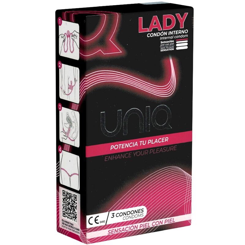UNIQ - LADY CONDOM LATEXFREIE WEIBLICHE KONDOME MIT STRUMPFGURT 3 EINHEITEN Kondome diskret online kaufen
