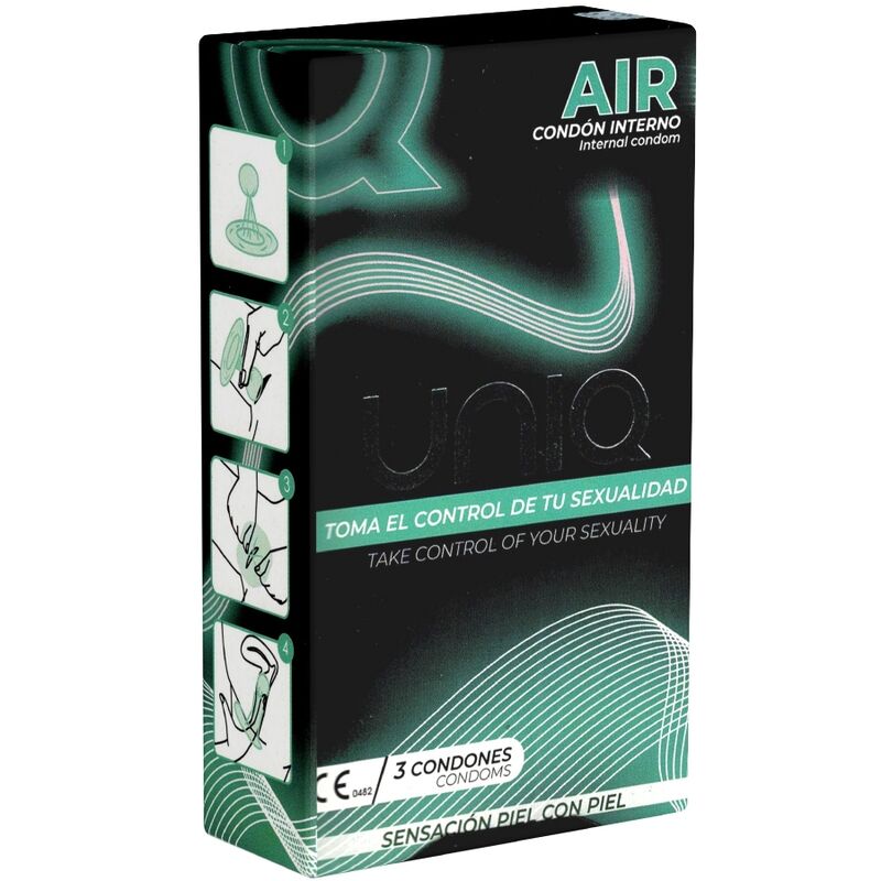 UNIQ - AIR LATEXFREIES WEIBLICHES KONDOM 3 EINHEITEN Kondome diskret online kaufen