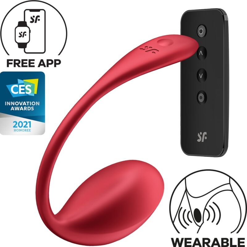 SATISFYER - SHINY PETAL G POINT FERNBEDIENUNGS STIMULATOR ROT KOSTENLOSE APP – Klitorisstimulator Bild 1