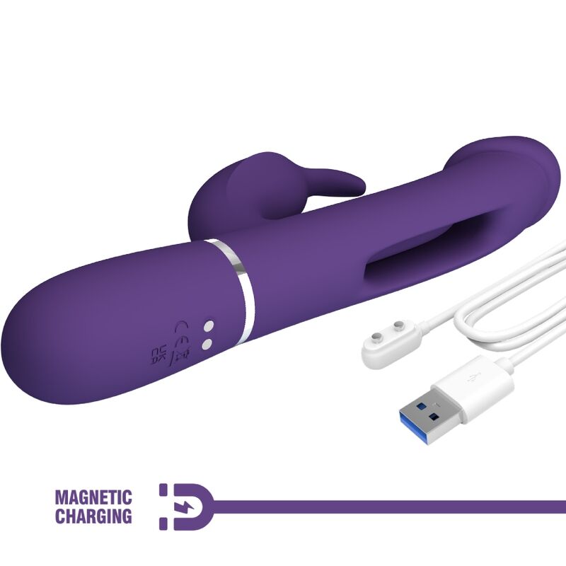 PRETTY LOVE - KAMPAS RABBIT 3 IN 1 MULTIFUNKTIONSVIBRATOR MIT ZUNGE VIOLETT – Rabbit Vibrator Bild 16
