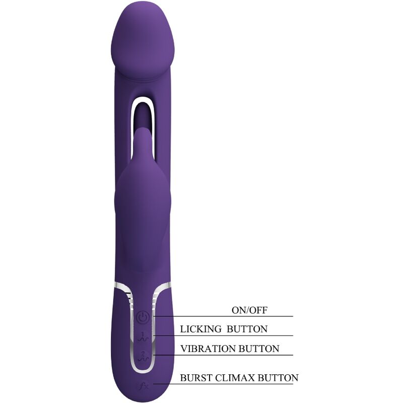 PRETTY LOVE - KAMPAS RABBIT 3 IN 1 MULTIFUNKTIONSVIBRATOR MIT ZUNGE VIOLETT – Rabbit Vibrator Bild 13