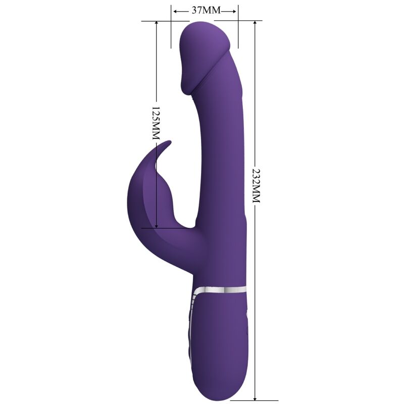 PRETTY LOVE - KAMPAS RABBIT 3 IN 1 MULTIFUNKTIONSVIBRATOR MIT ZUNGE VIOLETT – Rabbit Vibrator Bild 12