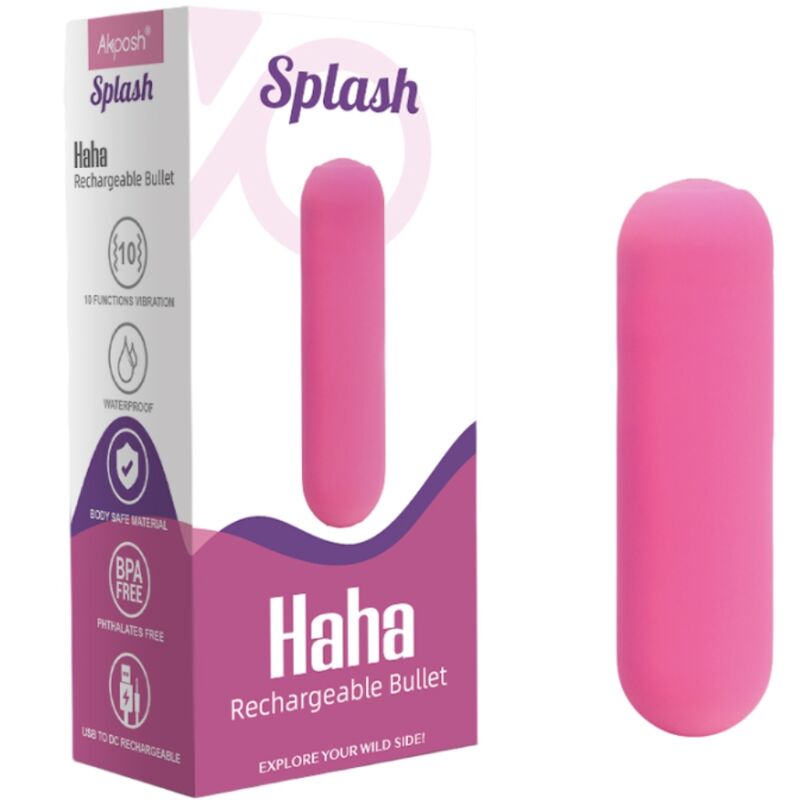 ARMONY - SPLASH HAHA VIBRATOR BULLET SILIKON 10 VIBRATIONEN 75 X 19 CM ROSA für sinnliche Momente allein oder zu zweit