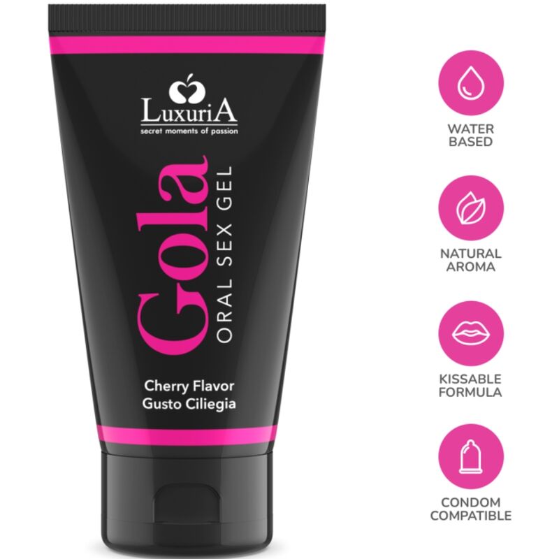 INTIMATELINE Luxuria Oral Gel Kirsche – Geschmackvolles Gleitgel 50 ml Produktverpackung und Details