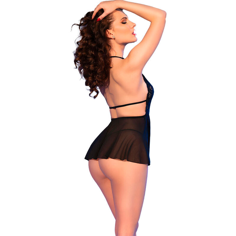 CHILIROSE - CR 4720 BABYDOLL & THONG SCHWARZ XL Detailansicht bei Secret Pulse