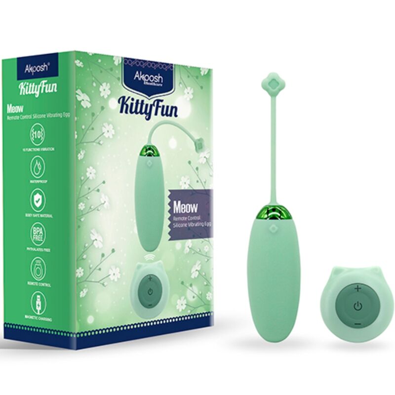 ARMONY - KITTY FUN EGG VIBRATOR FERNBEDIENUNG 10 VIBRATIONEN GRÜN für sinnliche Momente allein oder zu zweit