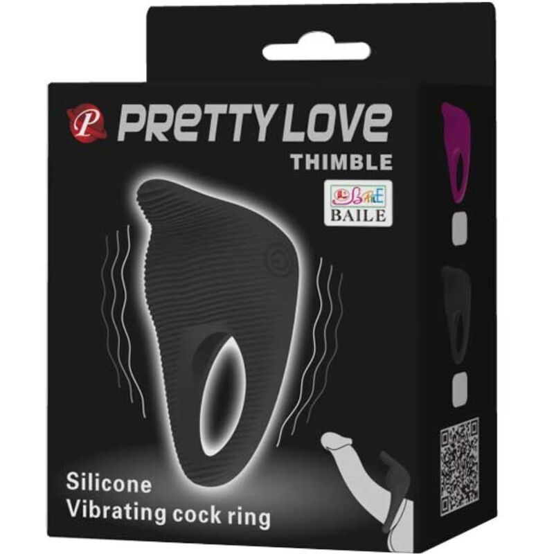 PRETTY LOVE - THIMBLE VIBRATORRING SCHWARZ Produktansicht und Details