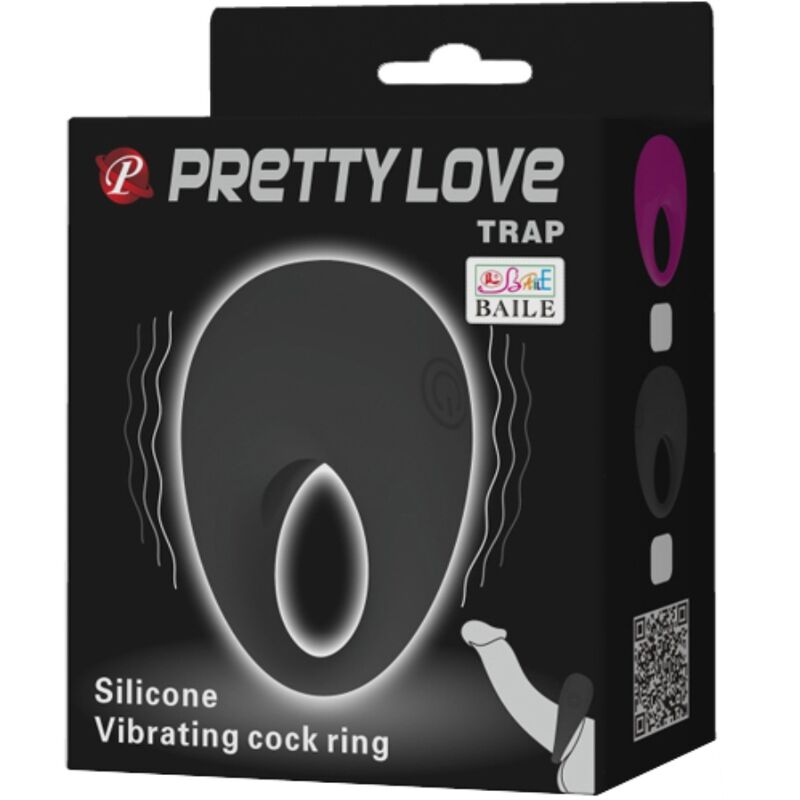 PRETTY LOVE - TRAP VIBRATORRING SCHWARZ Produktansicht und Details