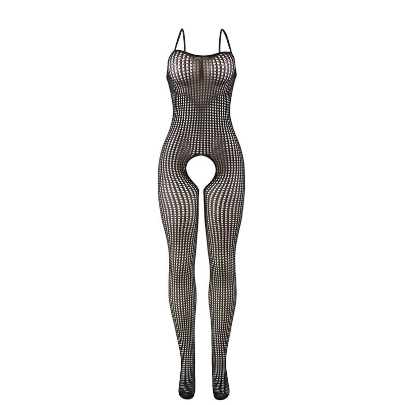 SUBBLIME - 951726 SCHWARZER ELASTISCHER NETZ-BODYSTOCKING MIT SCHRITTFREIEM UNTERTEIL EINE GRÖSSE für sinnliche Momente