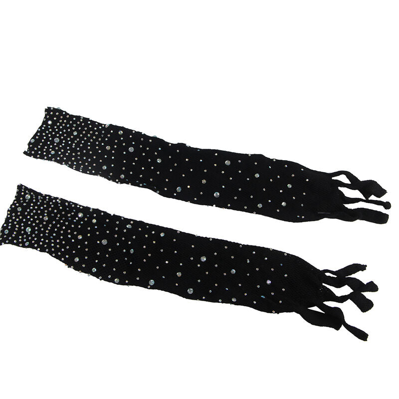 SUBBLIME - 952174 NETZ-BODYSTOCKING MIT HANDSCHUHEN UND DIAMANTEN SCHWARZ EINE GRÖSSE – Dessous-Body Bild 5