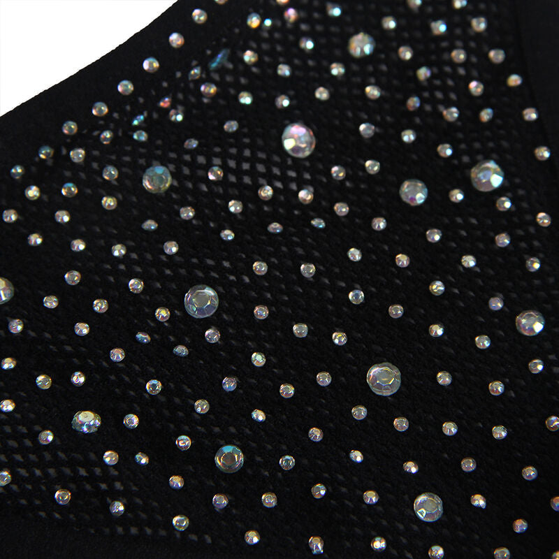 SUBBLIME - 952174 NETZ-BODYSTOCKING MIT HANDSCHUHEN UND DIAMANTEN SCHWARZ EINE GRÖSSE – Dessous-Body Bild 9
