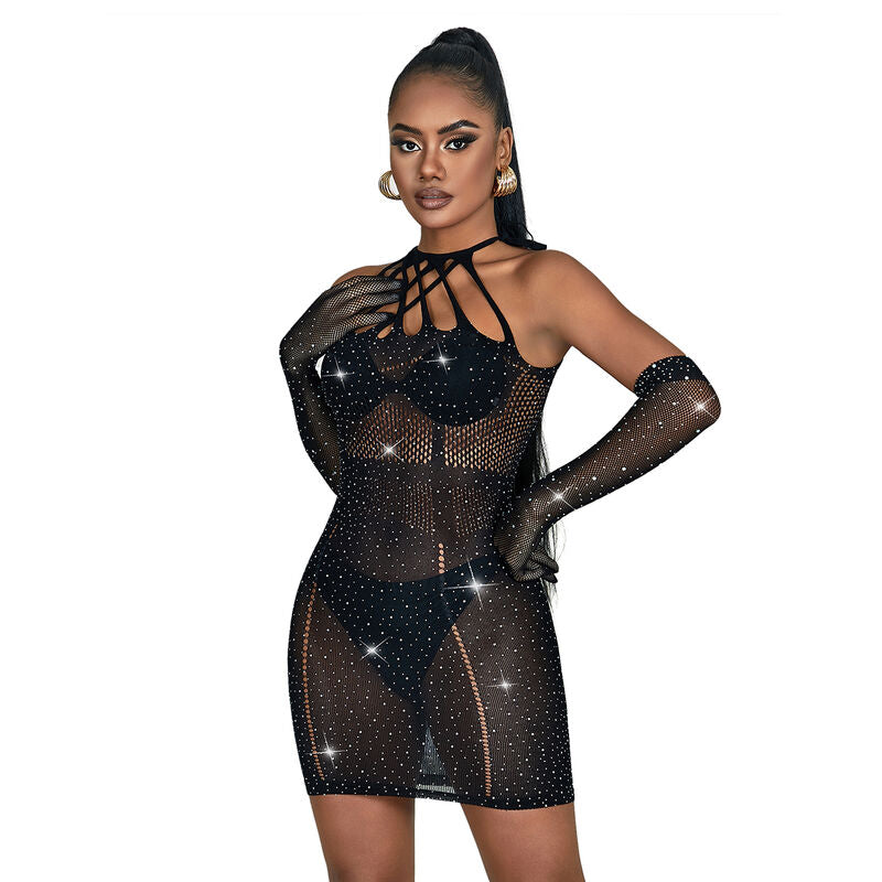 SUBBLIME - 952235 NETZKLEID MIT STRASS SCHWARZ EINHEITSGRÖSSE für sinnliche Momente