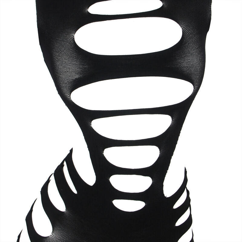 SUBBLIME - 952266 LANGRMELIGER ELASTISCHER NETZ-KLEID SCHWARZ EINE GRÖSSE – Dessous-Kleid Bild 4