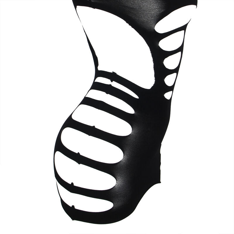 SUBBLIME - 952266 LANGRMELIGER ELASTISCHER NETZ-KLEID SCHWARZ EINE GRÖSSE – Dessous-Kleid Bild 5