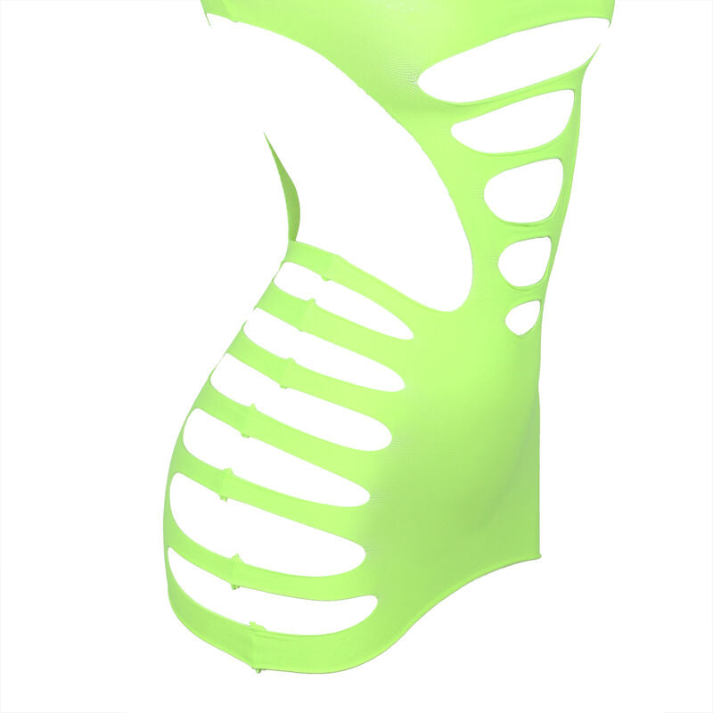 SUBBLIME - 952280 GRÜN LANGRMELIGER ELASTISCHER NETZ-KLEID EINE GRÖSSE – Dessous-Kleid Bild 7