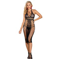 SUBBLIME - 952310 LANGES SCHWARZES NETZ-KLEID EINE GRÖSSE Dessous-Kleid Produktansicht