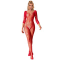 SUBBLIME - 952419 NETZ-BODYSTOCKING MIT DIAMANTEN, LANGE ÄRMEL, ROT, XS/M Dessous-Body Produktansicht