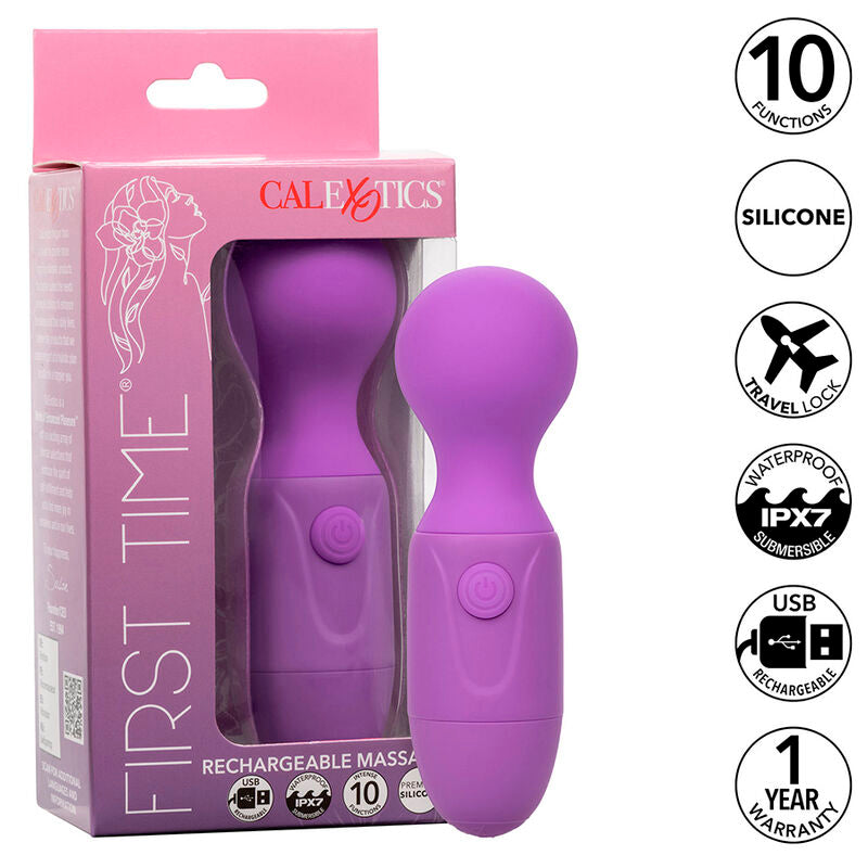 CalExotics First Time Massager Lila – 10 Vibrationsmodi, USB Wiederaufladbar & Wasserdicht – Massager Vibrator Bild 1