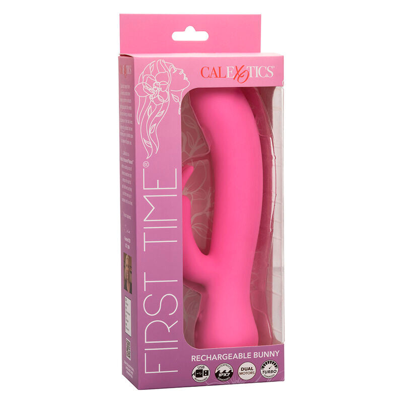 CalExotics First Time Rabbit – Wiederaufladbarer Vibrator, Dual-Stimulation, Wasserdicht, Rosa – Rabbit Vibrator Bild 20