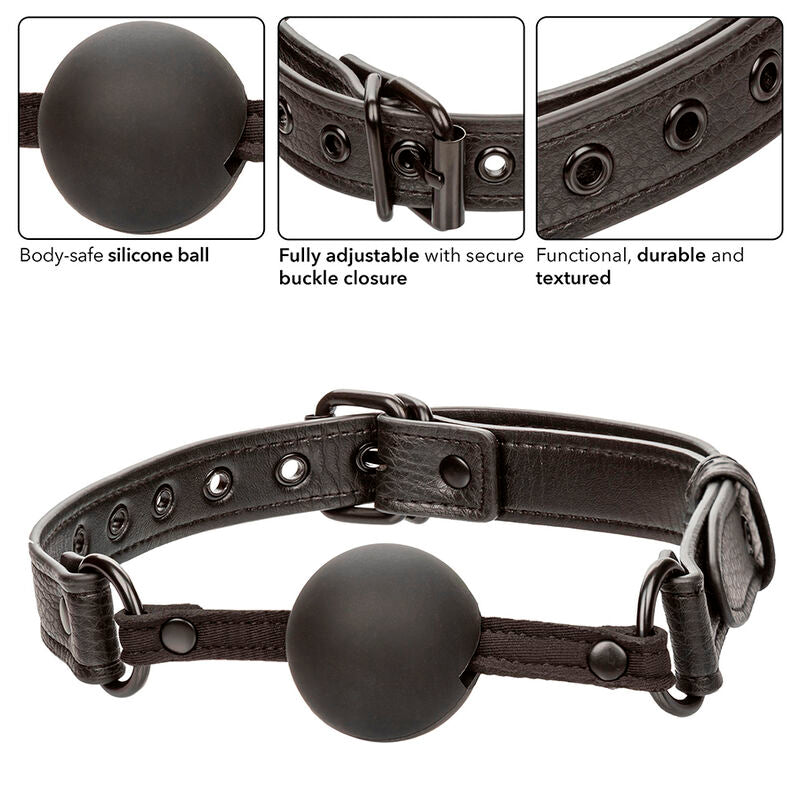 CALEXOTICS - NOCTURNAL BALL GAG SILIKON SCHWARZ – Ballknebel Bild 7