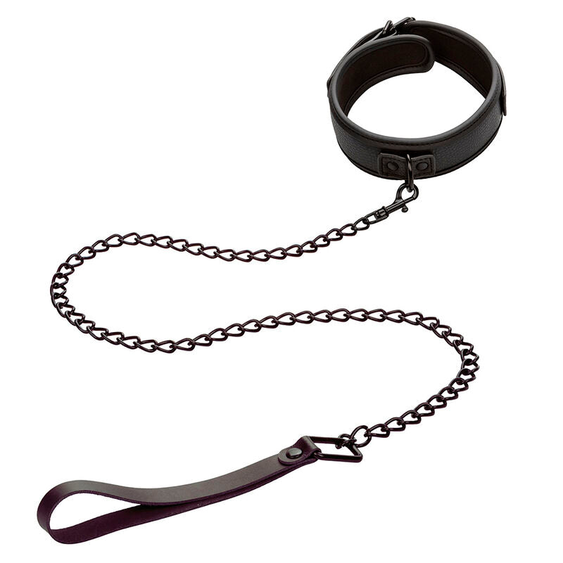 CalExotics Nocturnal Halsband & Leine – Verstellbar, Leder & Metall, BDSM Zubehör – BDSM-Zubehör Bild 2