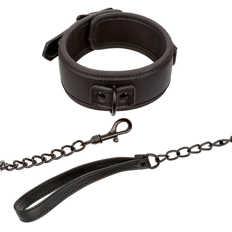 CalExotics Nocturnal Halsband & Leine – Verstellbar, Leder & Metall, BDSM Zubehör – BDSM-Zubehör Bild 3