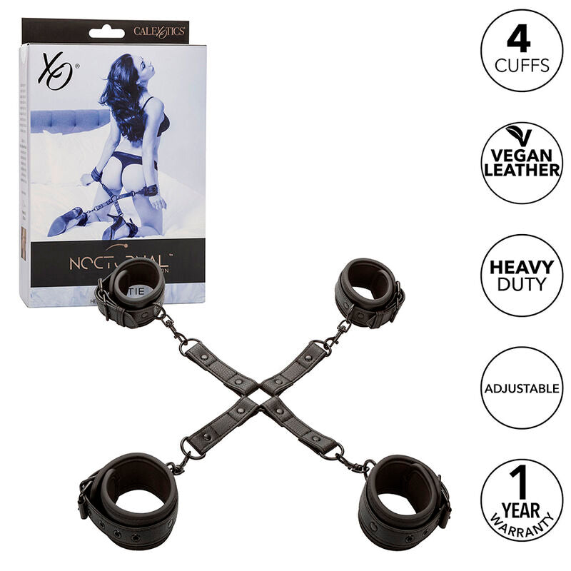 CALEXOTICS Nocturnal Hog Tie Connector – Verstellbare Leder-Fesseln für BDSM & Bondage | Secet Pulse