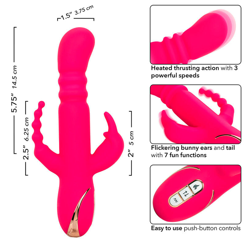 CALEXOTICS - JACK FANTASY DREIFACH BEHEIZTER VIBRATOR RABBIT ROSA – Rabbit Vibrator Bild 13