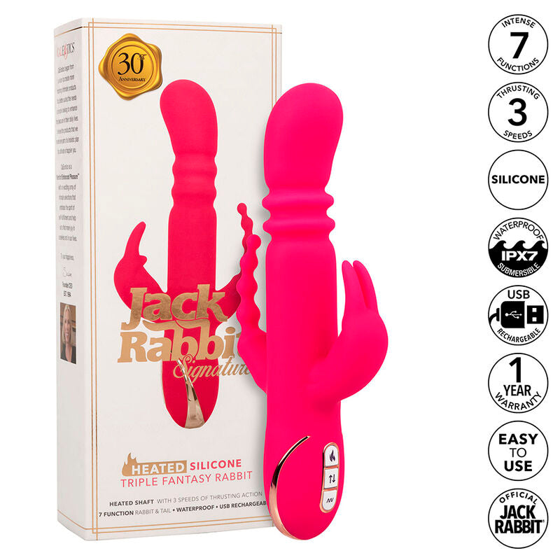 CALEXOTICS - JACK FANTASY DREIFACH BEHEIZTER VIBRATOR RABBIT ROSA – Rabbit Vibrator Bild 2