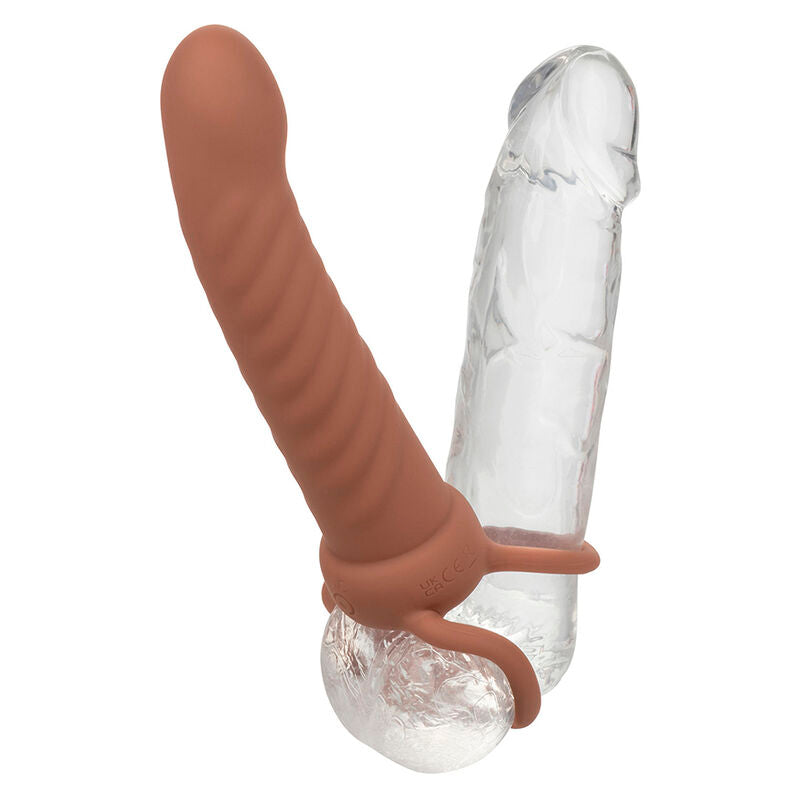 CALEXOTICS - MAXX RIBBED DUAL PENETRATOR 10 VIBRATIONEN BRAUN – Erotik-Zubehör Bild 10