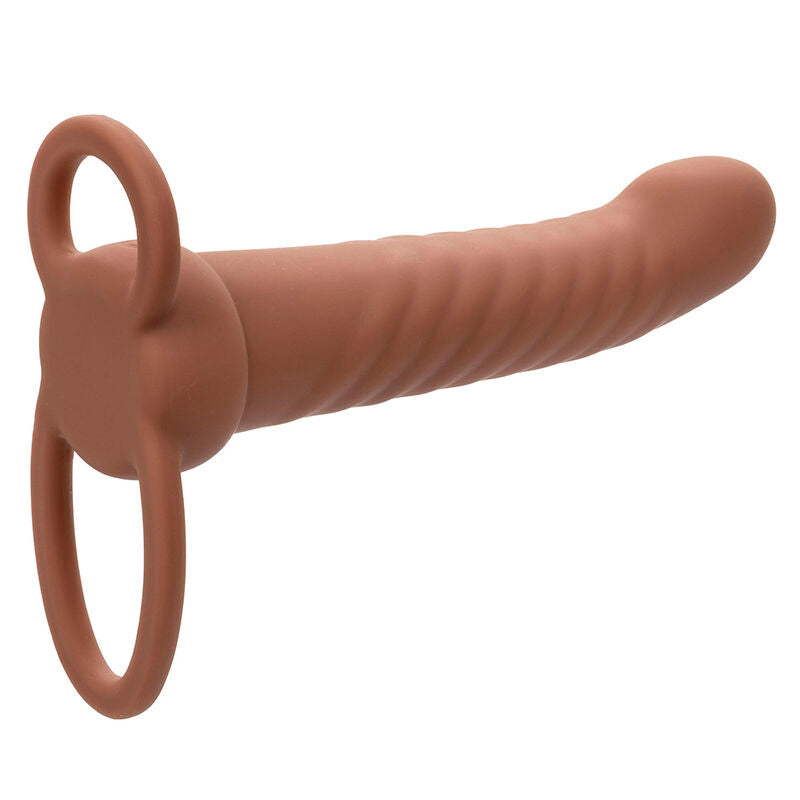 CALEXOTICS - MAXX RIBBED DUAL PENETRATOR 10 VIBRATIONEN BRAUN – Erotik-Zubehör Bild 5