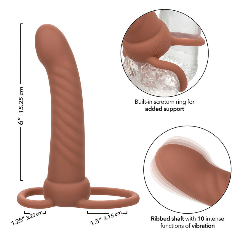 CALEXOTICS - MAXX RIBBED DUAL PENETRATOR 10 VIBRATIONEN BRAUN – Erotik-Zubehör Bild 16