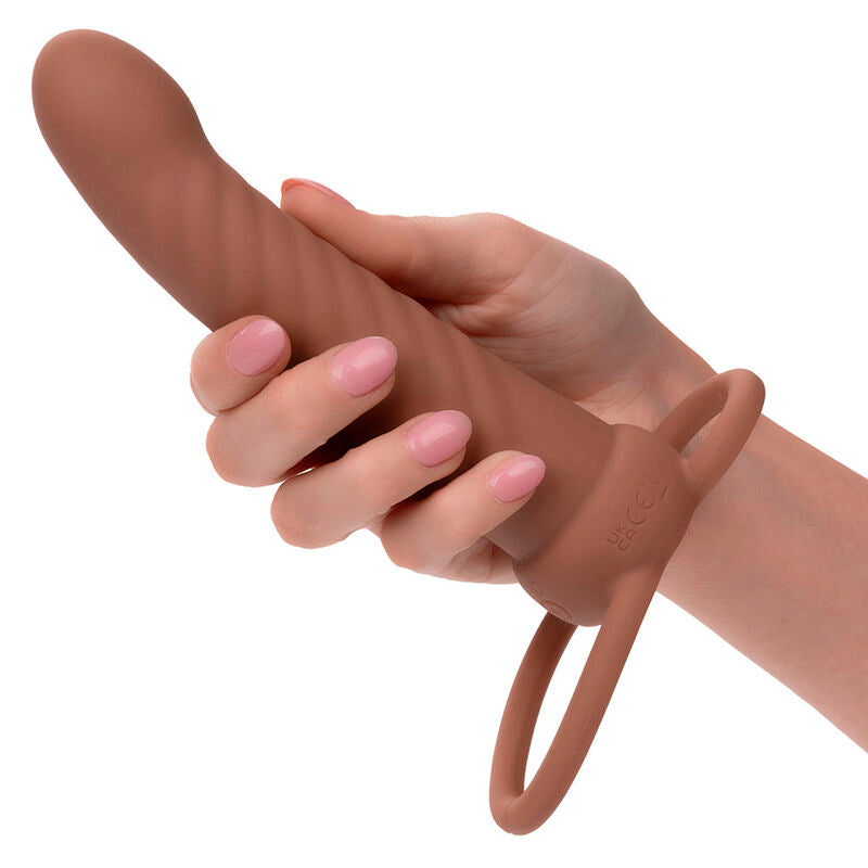CALEXOTICS - MAXX RIBBED DUAL PENETRATOR 10 VIBRATIONEN BRAUN – Erotik-Zubehör Bild 13