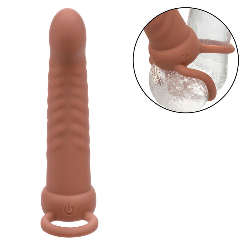 CALEXOTICS - MAXX RIBBED DUAL PENETRATOR 10 VIBRATIONEN BRAUN – Erotik-Zubehör Bild 11