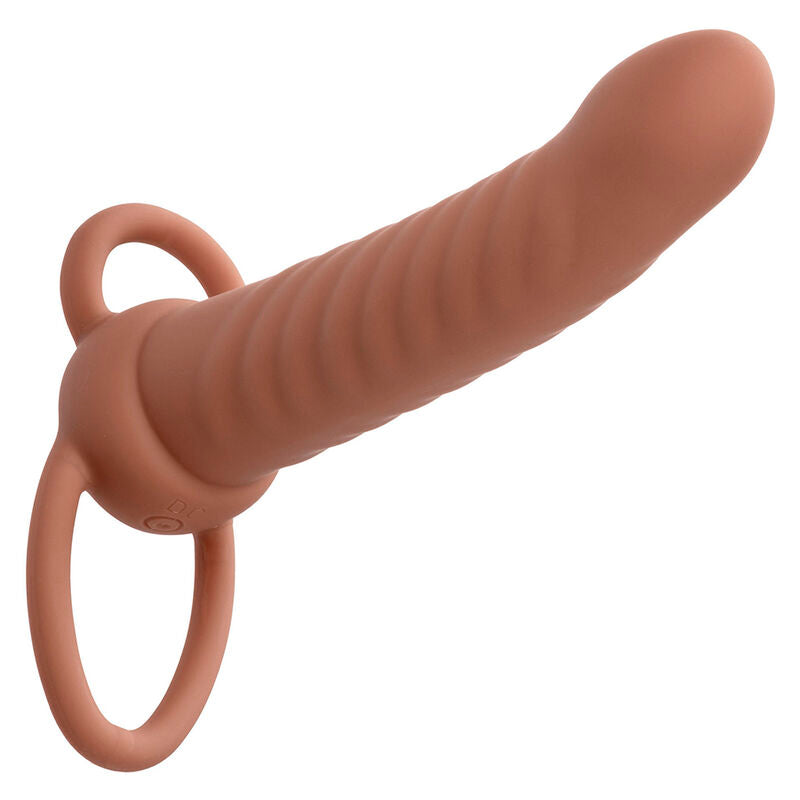 CALEXOTICS - MAXX RIBBED DUAL PENETRATOR 10 VIBRATIONEN BRAUN – Erotik-Zubehör Bild 3