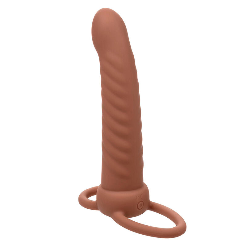 CALEXOTICS - MAXX RIBBED DUAL PENETRATOR 10 VIBRATIONEN BRAUN – Erotik-Zubehör Bild 7