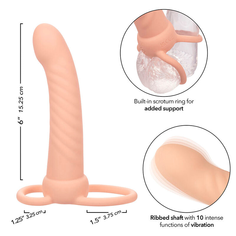 CALEXOTICS - MAXX RIBBED DUAL PENETRATOR 10 VIBRATIONEN FLEISCH – Erotik-Zubehör Bild 18