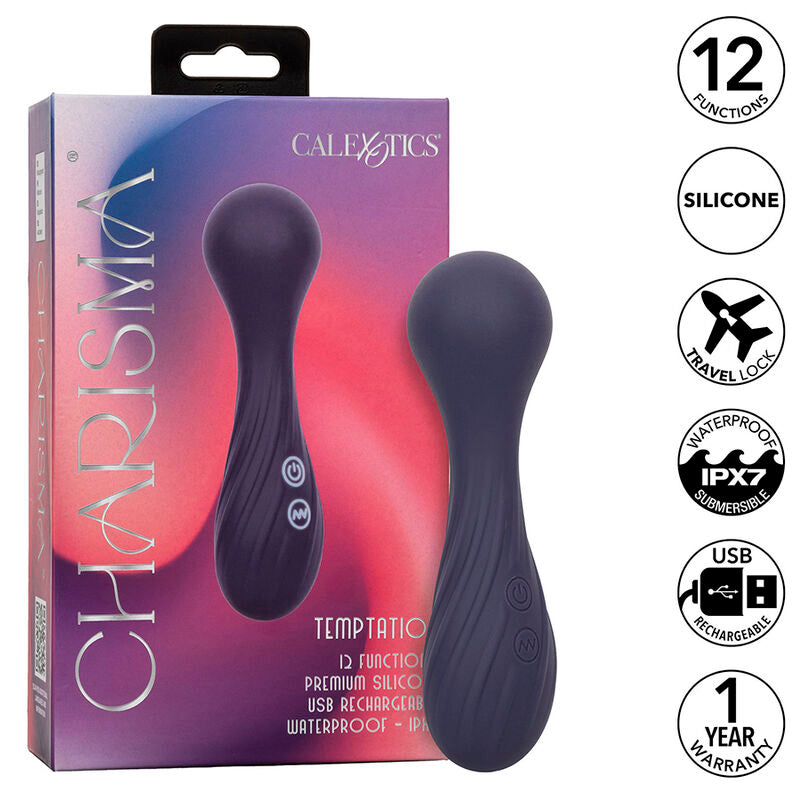 CalExotics Charisma Temptation Massager Lila – 12 Vibrationsfunktionen, USB Wiederaufladbar & Wasserdicht – Massager Vibrator Bild 2