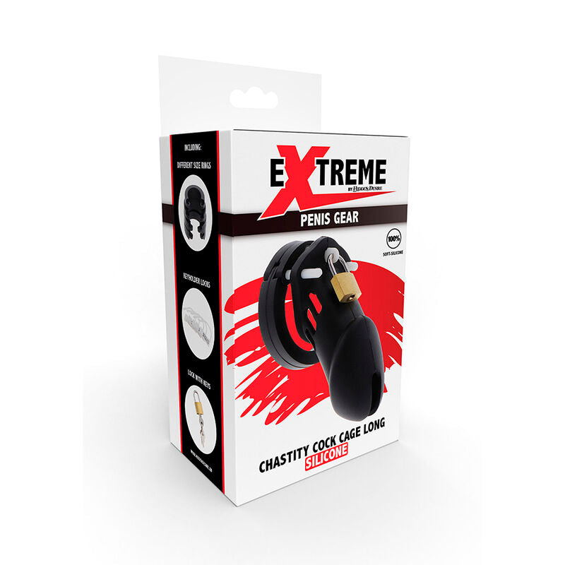 HIDDEN DESIRE - EXTREME KEUSCHHEITSPUMPENKÄFIG AUS SILIKON GRÖSSE L SCHWARZ für sinnliche und diskrete Momente