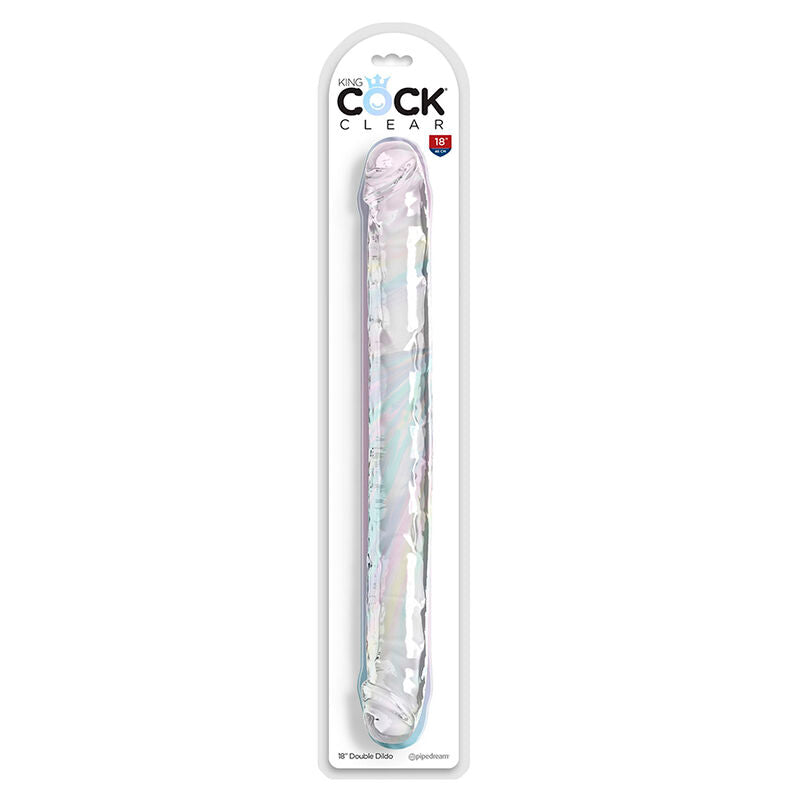 KING COCK - DOUBLE TROUBLE DOPPELDILDO 46 CM KLAR Produktansicht und Details