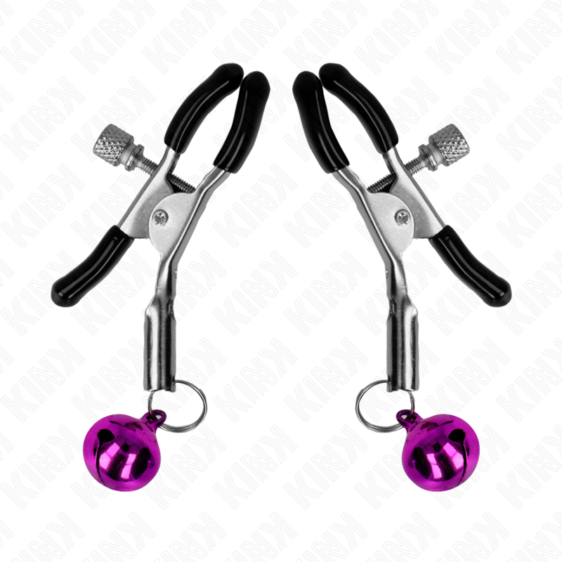 KINK Lila Nippelklemme mit einzelnen Glocken 6 cm – Verstellbare Brustklammer | Secret Pulse bei Secret Pulse im Erotikshop